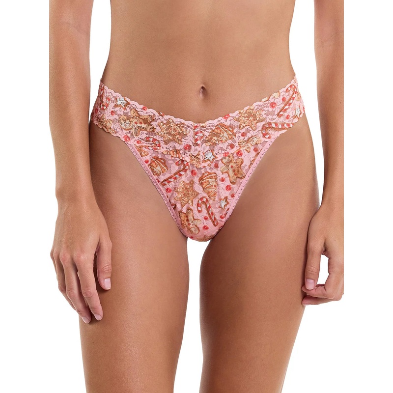 Original Rise Signature Lace Thong In Gingerbread – Hanky Panky