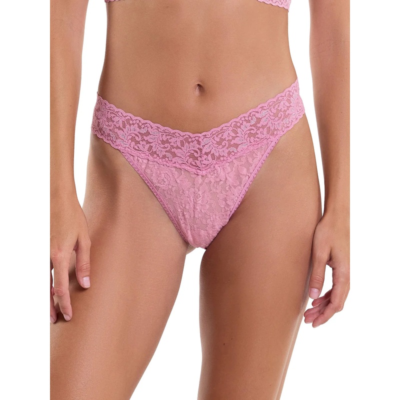 Original Rise Signature Lace Thong In Tea Cake – Hanky Panky