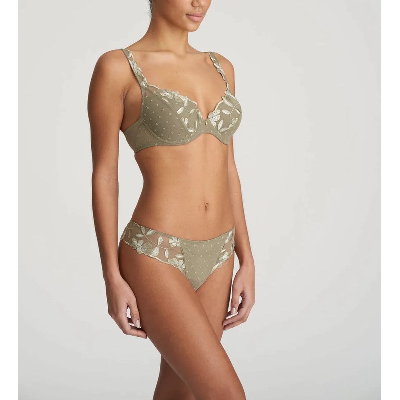 Agnes Padded Plunge Bra In Golden Olive – Marie Jo