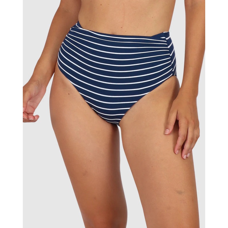 All Aboard High Waist Bikini Bottom In Indigo – Baku