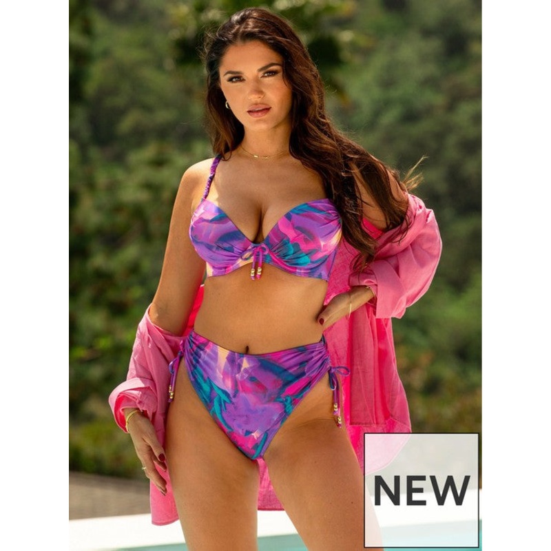 Cabana High Waist Bikini Brief In Purple Floral – Pour Moi