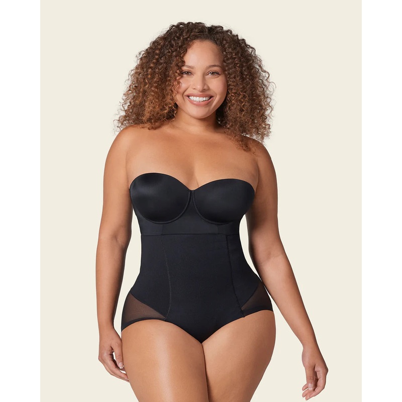 Extra High-Waisted Sheer Bottom Sculpting Shaper Panty In Black – Leonisa