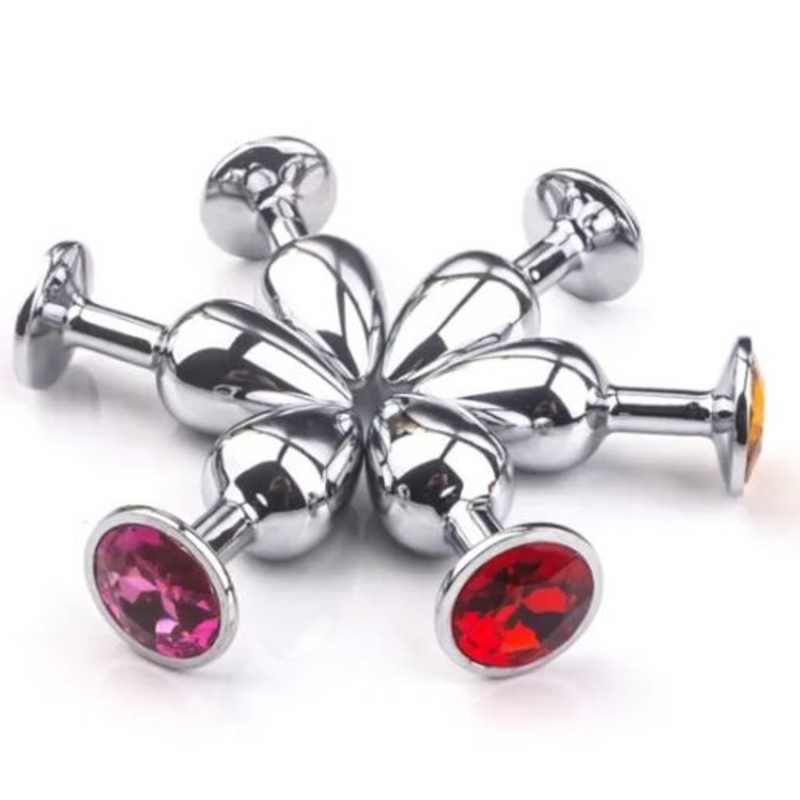 Round Stainless Steel Jeweled Small Plug In Light Pink – Pink Elephant