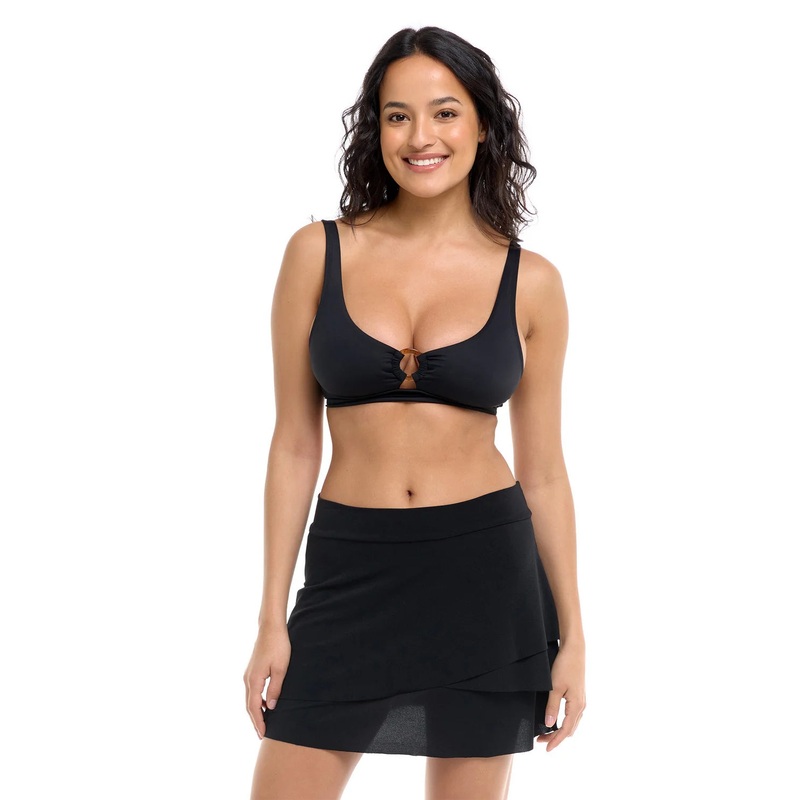 Solid Corina Mesh Skirt Coverup In Black – Skye