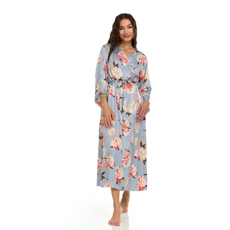 Stella Printed Wrap In Grey – Flora Nikrooz