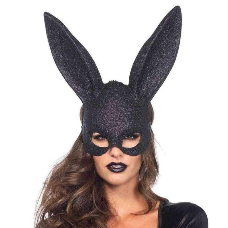 Glitter Masquerade Bunny Mask In Black – Leg Avenue