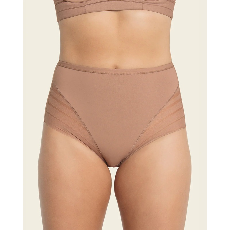 Lace Stripe Undetectable Classic Shaper Panty In Brown – Leonisa