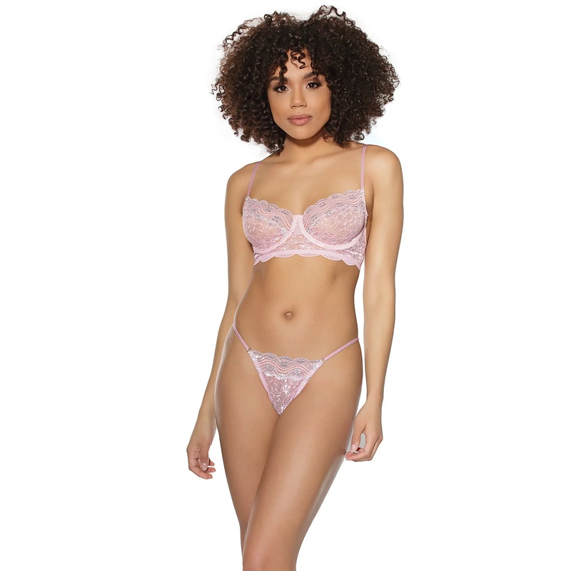 Lace Underwired Bra In Light Pink – Coquette