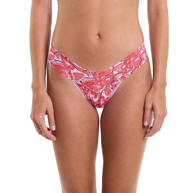 Low Rise Signature Lace Thong In Lots Of Love – Hanky Panky