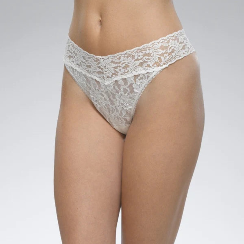 Original Rise Signature Lace Thong In Marshmallow – Hanky Panky