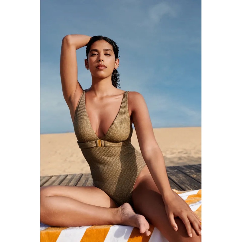 Tinjis Swimsuit Wireless In Golden Olive – Marie Jo