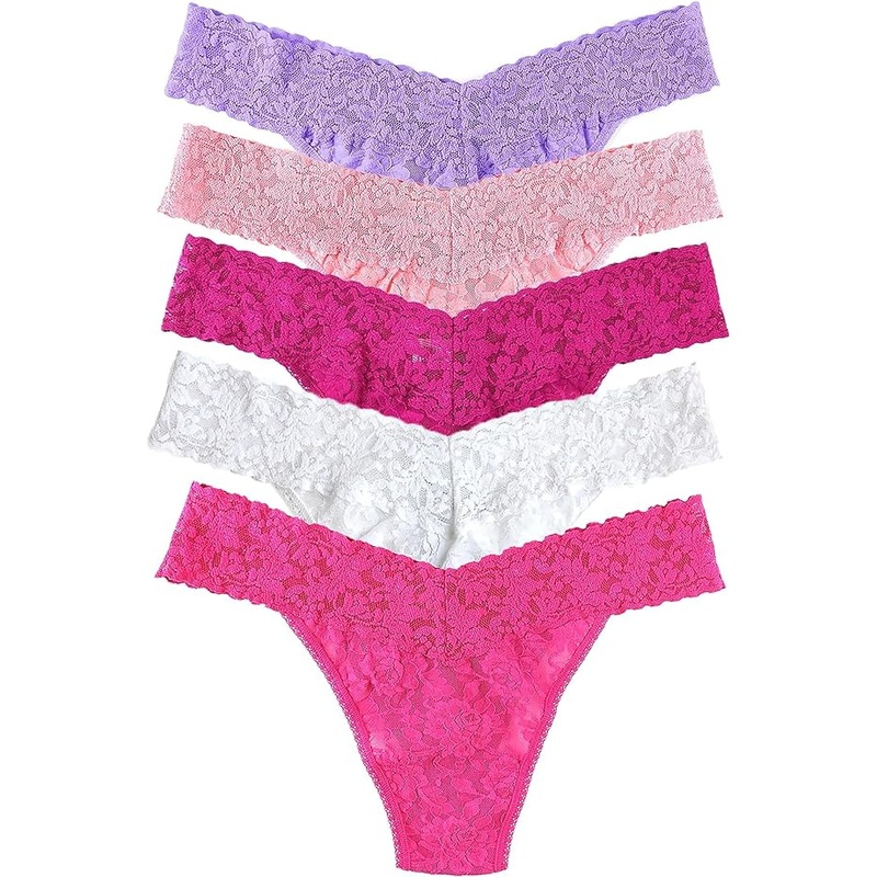 5 Original Rise Thong In Bordeaux, Pink, Raspberry, Viola & Chambray – Hanky Panky