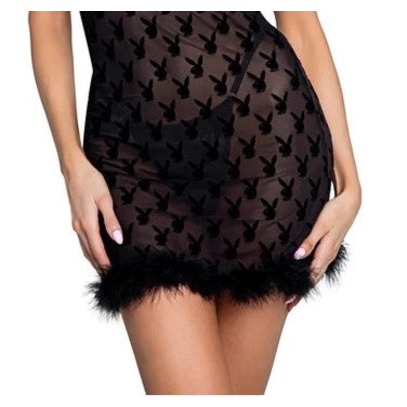 Bunny Noir Mesh Thong In Black – Playboy