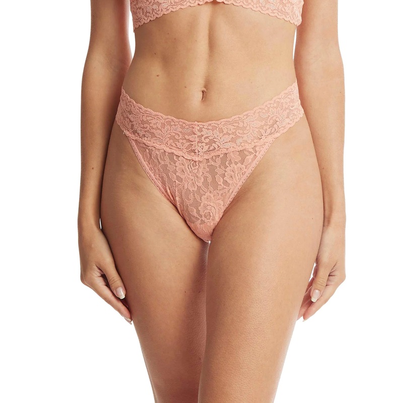 Original Rise Signature Lace Thong In Snapdragon Peach – Hanky Panky
