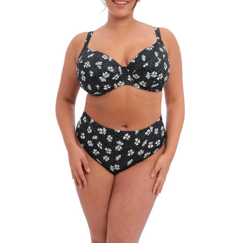 Plain Sailing UW Plunge Bikini Top In Black Daisy – Elomi
