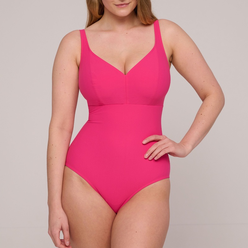 Aswan Plunge Swimsuit Wireless In Dragon Fruit – Prima Donna