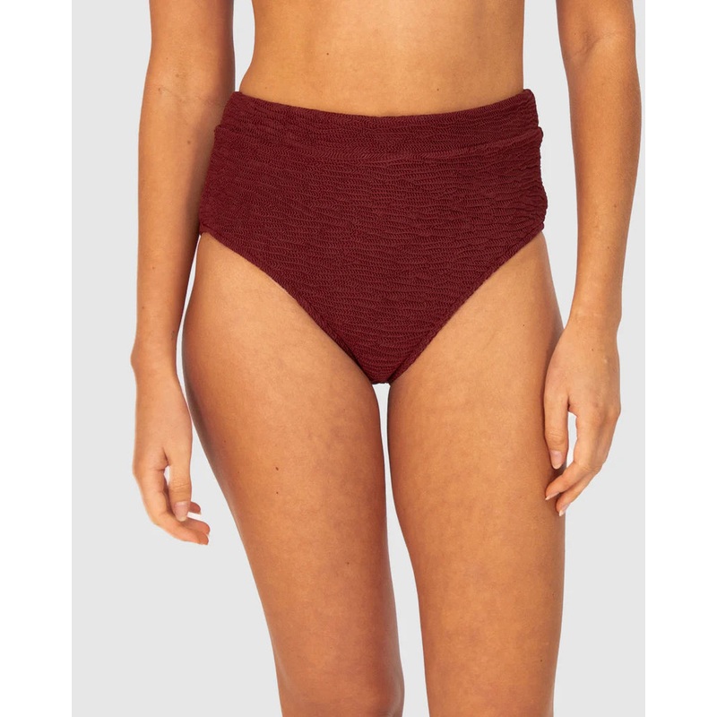 Ibiza Banded Coverage Bikini Bottom In Currant – Baku