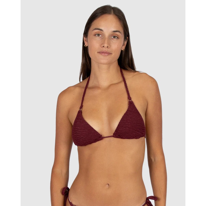 Ibiza Slide Triangle Bikini Bra Top In Currant – Baku