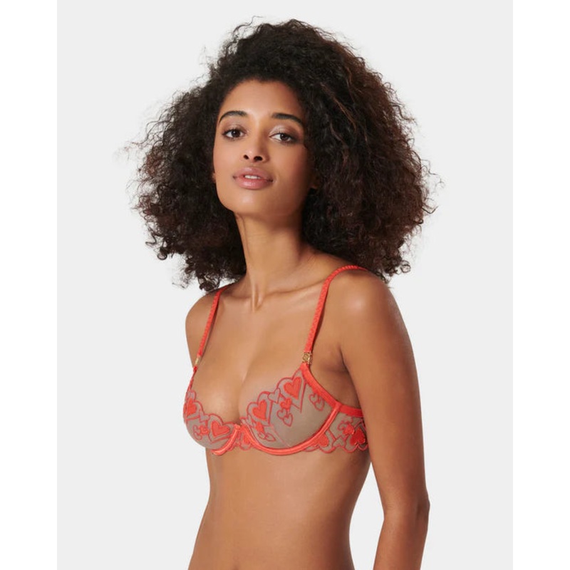 Harlow Wired Bra In Hot Coral – Bluebella
