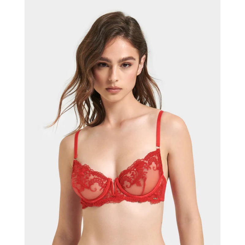 Marseille Wired Bra In Tomato Red – Bluebella