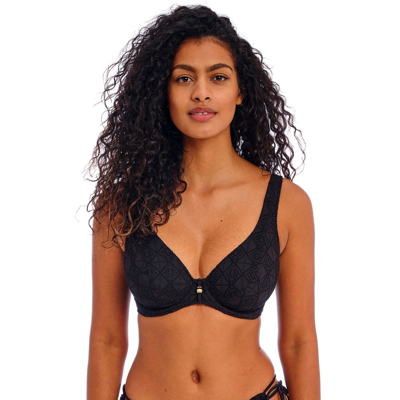 Nomad Nights Underwired High Apex Bikini Top In Black – Freya