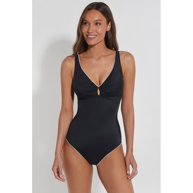 Banador Key Hole One Piece In Black – Docor