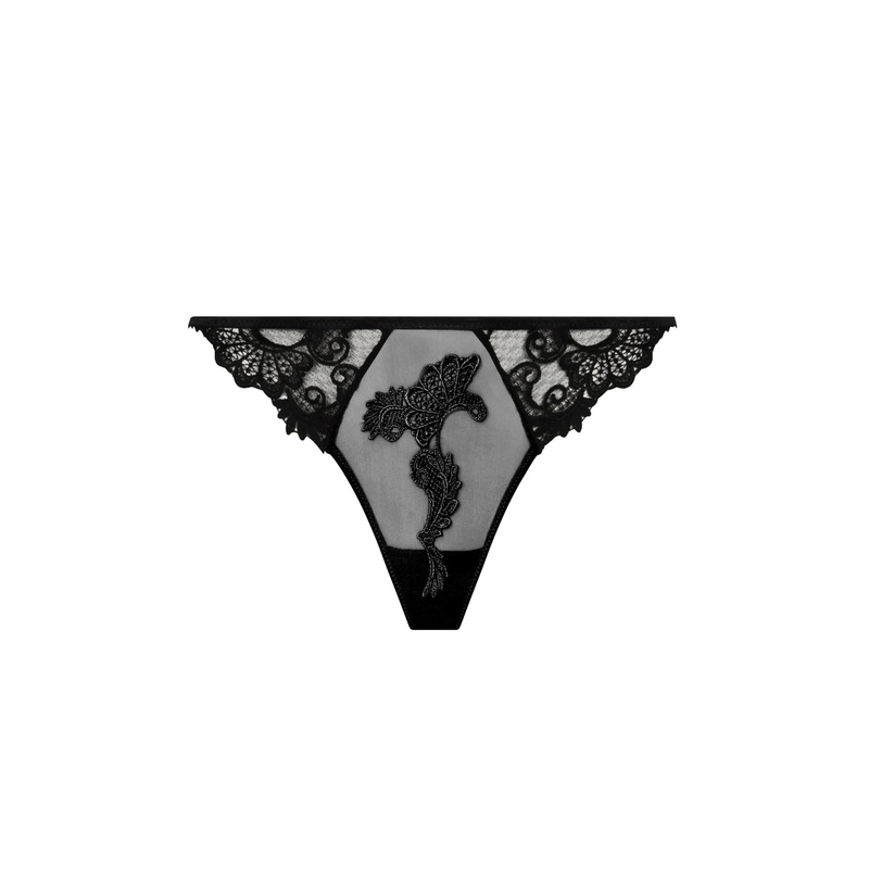 Dressing Floral Sexy Thong In Black – Lise Charmel