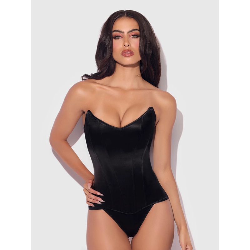 Juliet Full Boning Scoop Neck Corset In Black – House of Desire
