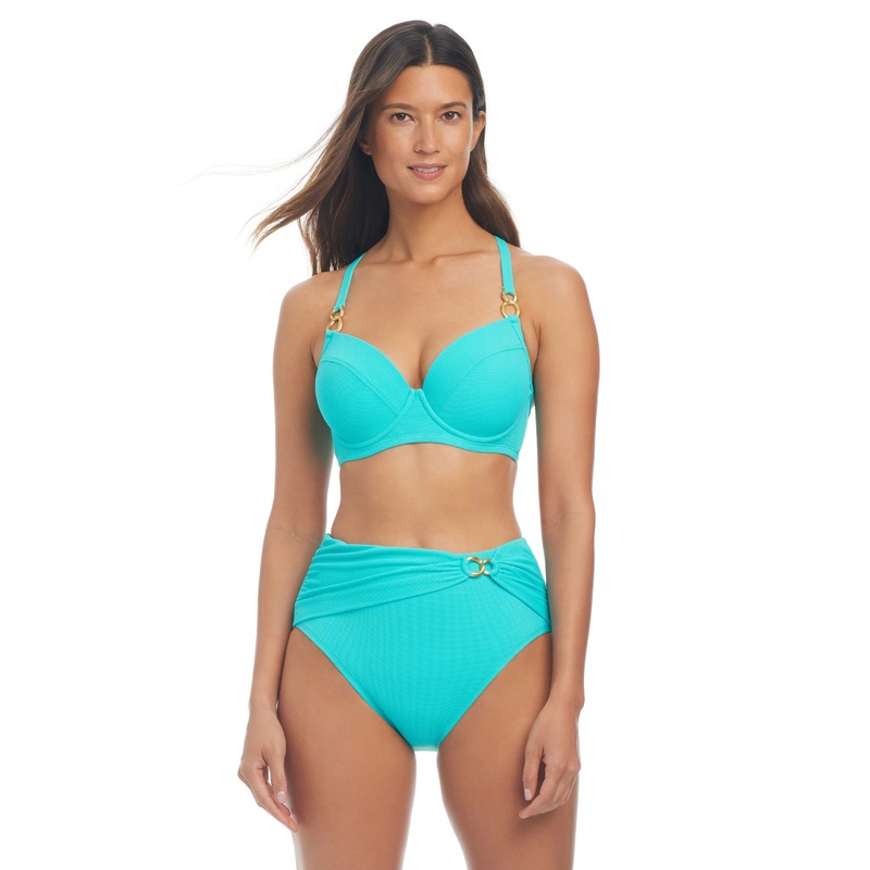 Pique Ole Over the Shoulder Underwire Bikini Top In Lagunita – BLEU
