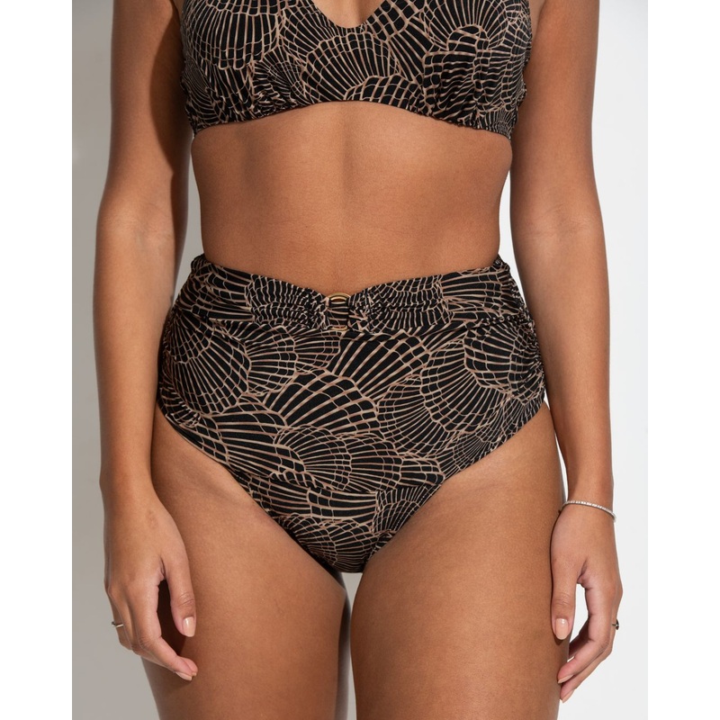 Samoa High Waist Tummy Control Brief In Black & Gold – Pour Moi