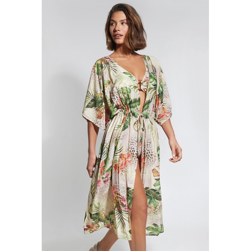 Camisola Cover-Up In Ecru Multi – Docor