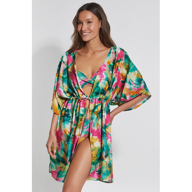 Camisola Cover-Up In Green Multi – Docor