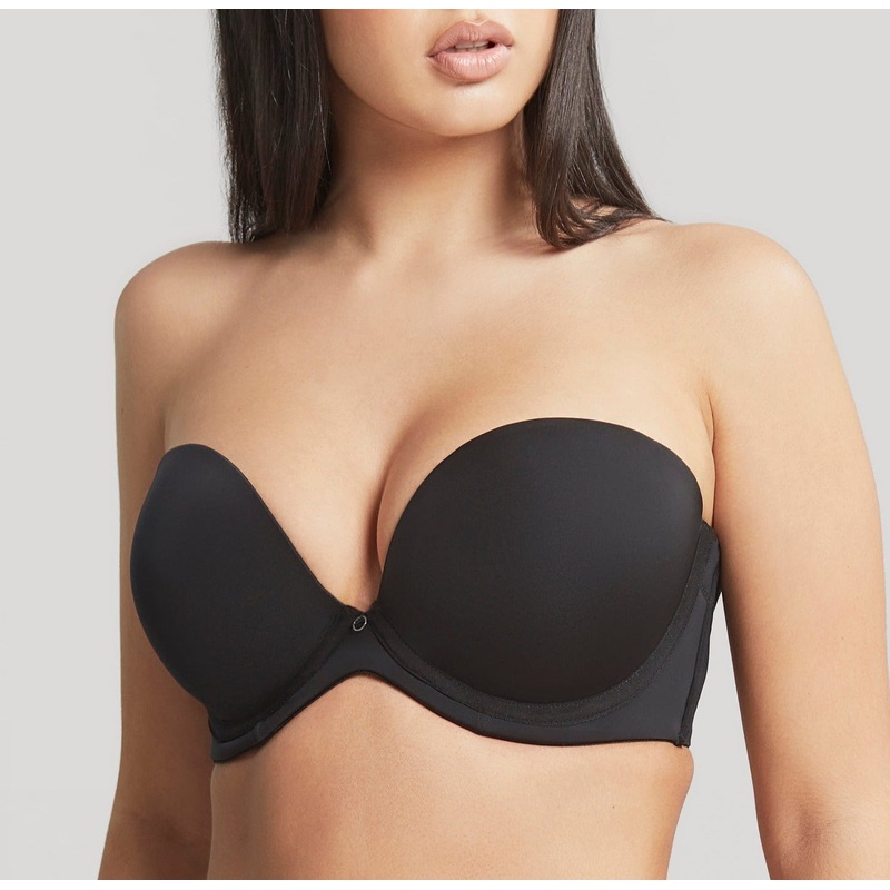 Faith Moulded Plunge Strapless Bra In Noir – Cleo by Panache