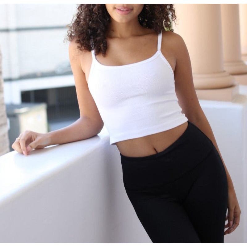 The After Bra Strappy Tank Top In Optic White – Bra:30
