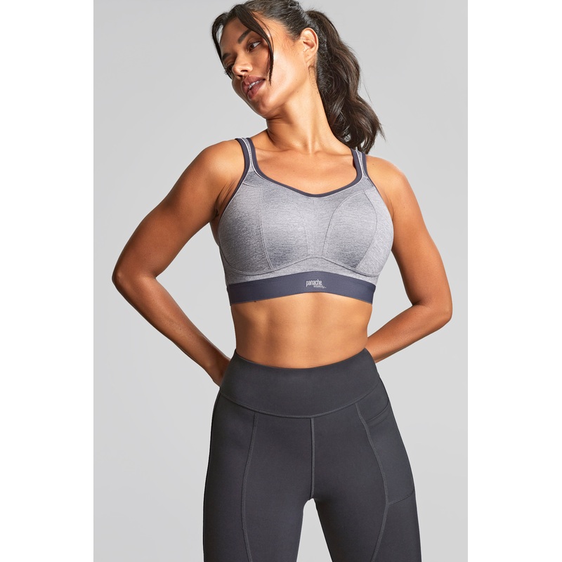 Non Wired Sports Bra In Charcoal Marl – Panache