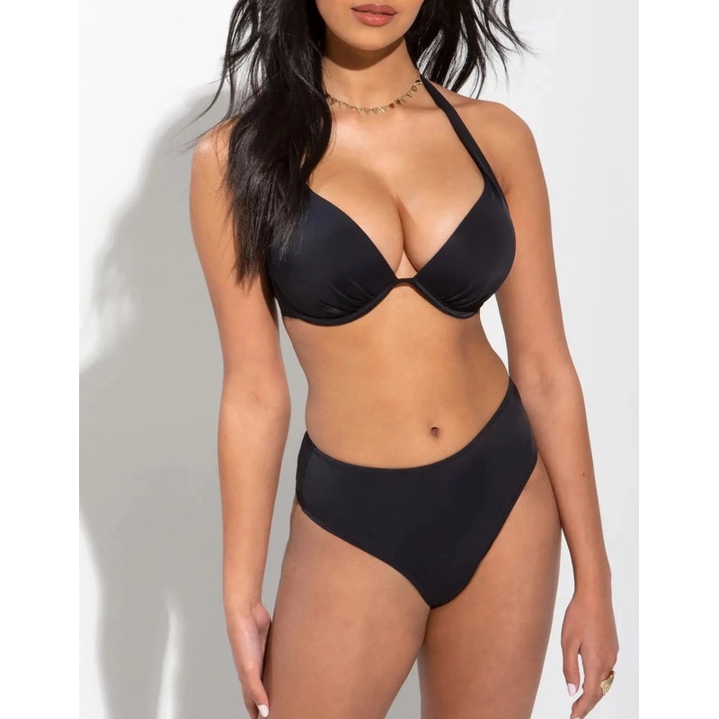 Space High Leg Bikini Bottom In Black – Pour Moi