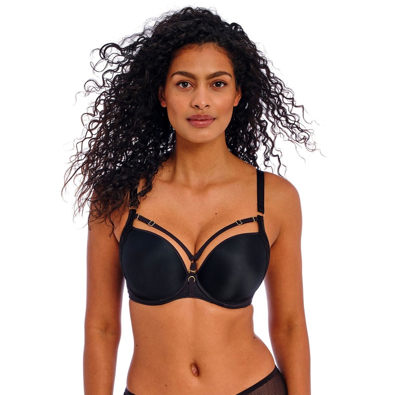 Temptress Plunge Moulded Bra With Removable Cup Straps In Black – Freya