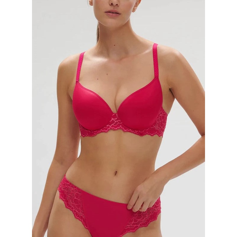 Caresse 3D Spacer Plunge Bra In Teaberry Pink – Simone Perele