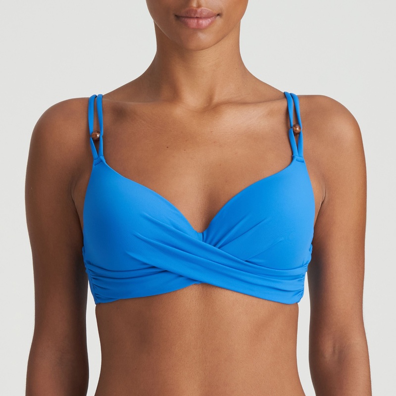 Flidais Padded Plunge Bikini Top In Blue Mistral – Marie Jo