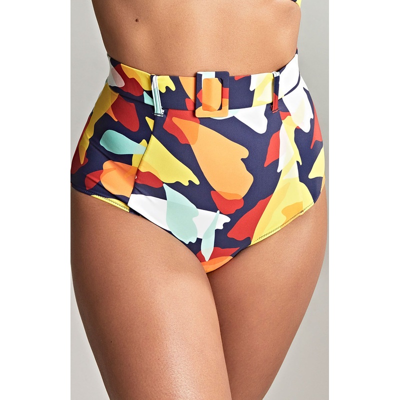 High Waist Belted Brief In Puglia Print – Panache