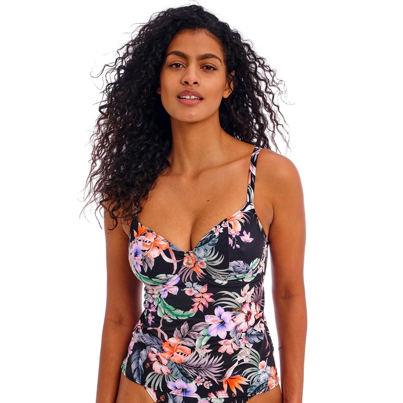 Kamala Bay Underwire Plunge Tankini Top In Midnight