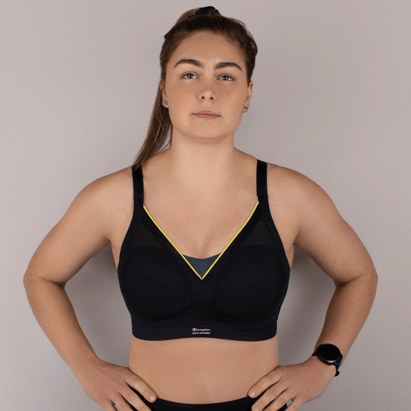 Active Shapesd Padded Support Sports Bra In Slate Grey – Shock Absorber