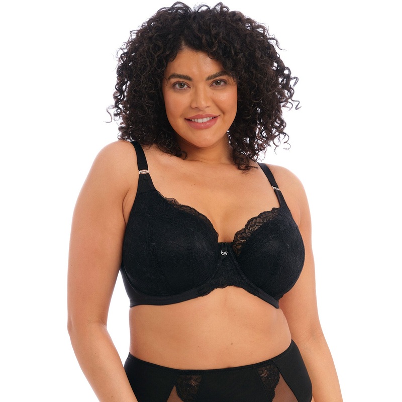 Brianna Underwired Padded Half Cup Bra In Black – Elomi