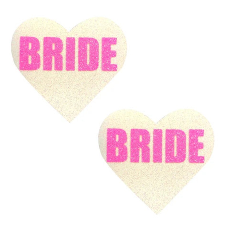 Bride Heart Nipple Cover Pasties In White & Pink – Neva Nude