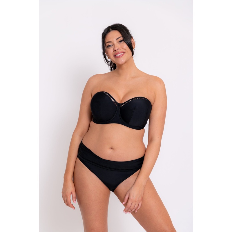 First Class Deep Fold Over Bikini Brief In Black – Curvy Kate