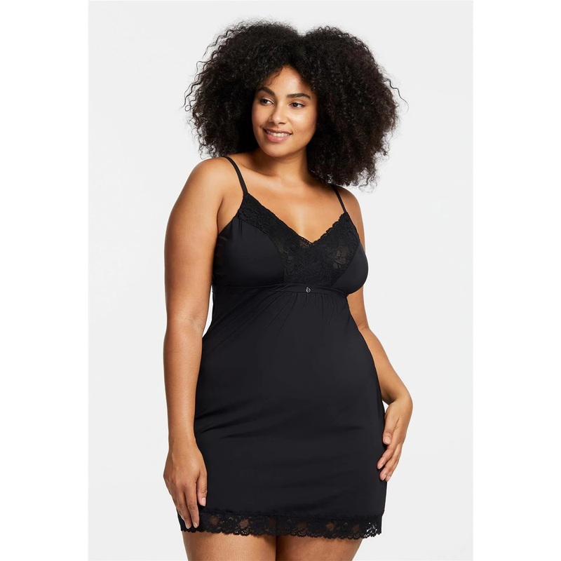 Full Bust Support Chemise In Black – Montelle