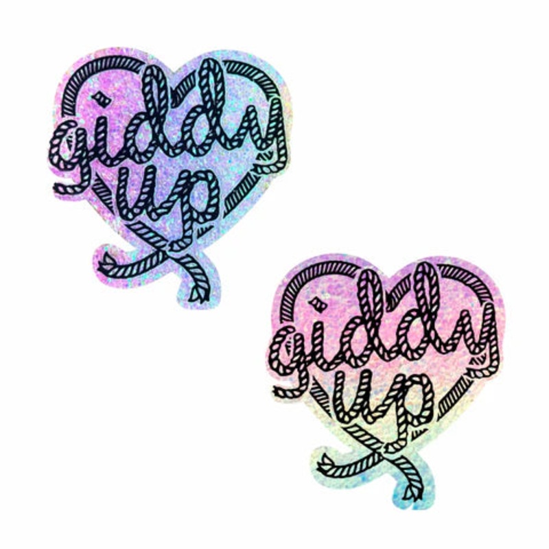 Giddy Up Heart Nipple Cover Pasties In Multi – Neva Nude