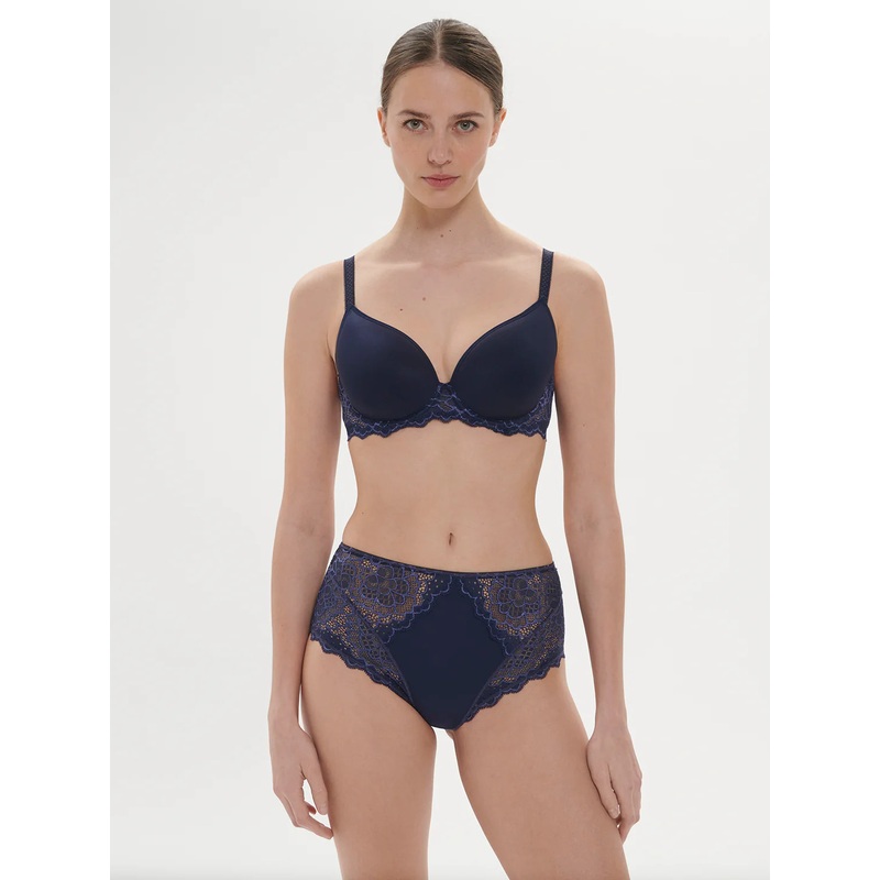 Caresse 3D Spacer Plunge T-Shirt Bra In Ink Blue – Simone Perele