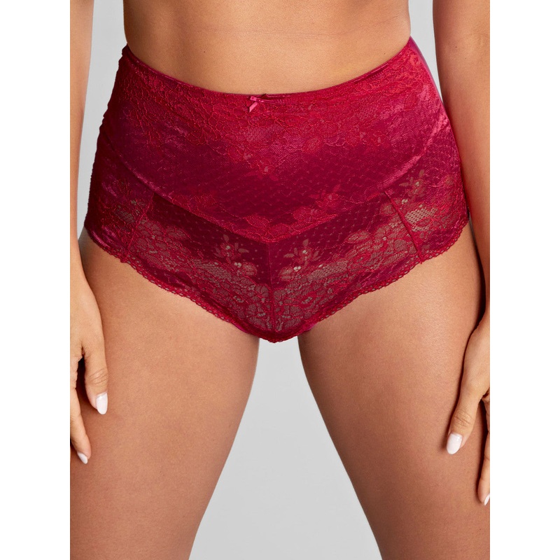 Clara High Waist Brief In Orchid & Red – Panache