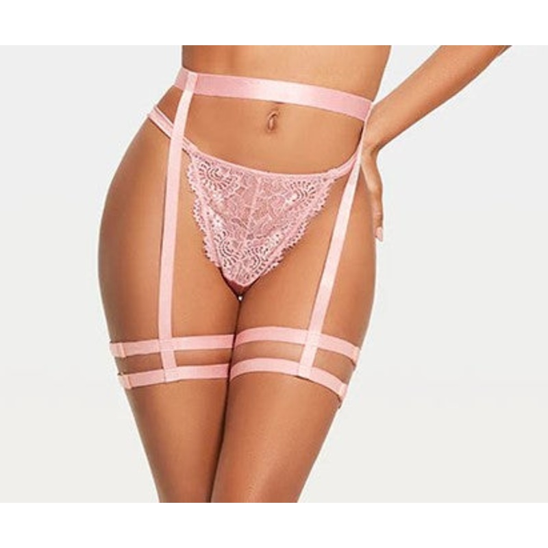 Helena Satin & Lace Garter In Pink – House of Desire